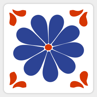 Talavera Blue Daisy Sticker